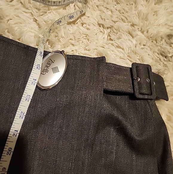 Zanella Italian Platinum Stretch wool lined handcrafted wrap skirt Sz 8T -NWT - Picture 7 of 12